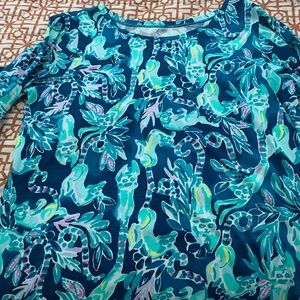 Lilly Pulitzer cute monkey print XL top EUC